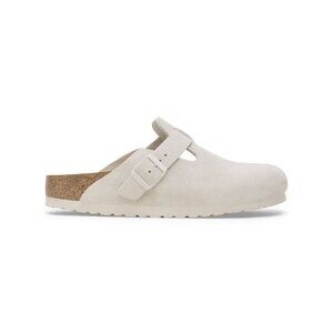 Birkenstock Boston Soft Footbed Suede Leather - Antique White 1027693